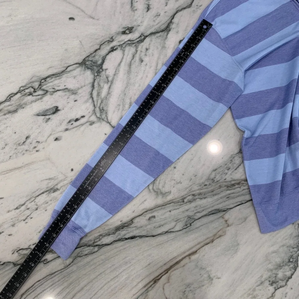 Turtleson Mens Striped‎ 1/4 Zip Pullover 12 Oaks Golf Shirt Medium Blue